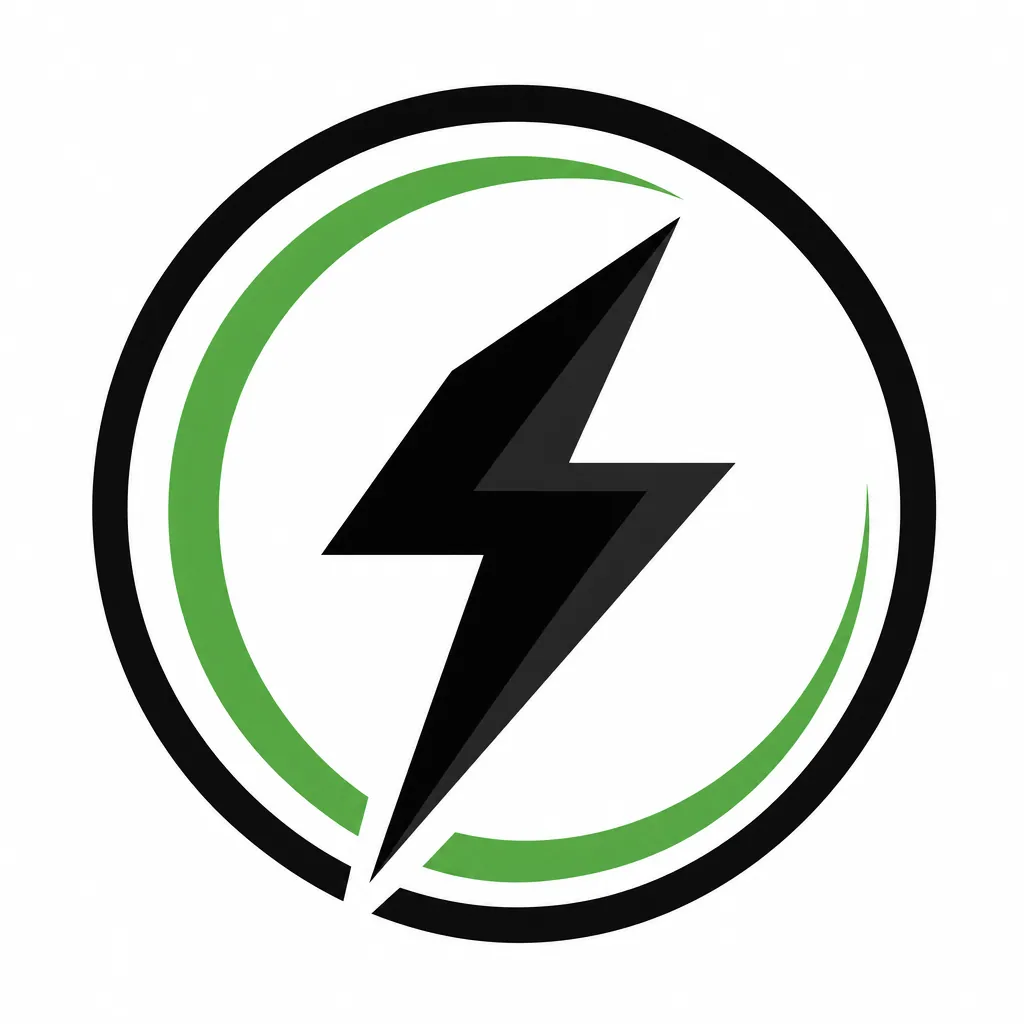 Acme Electric logo: black lightning bolt inside a green and black circle
